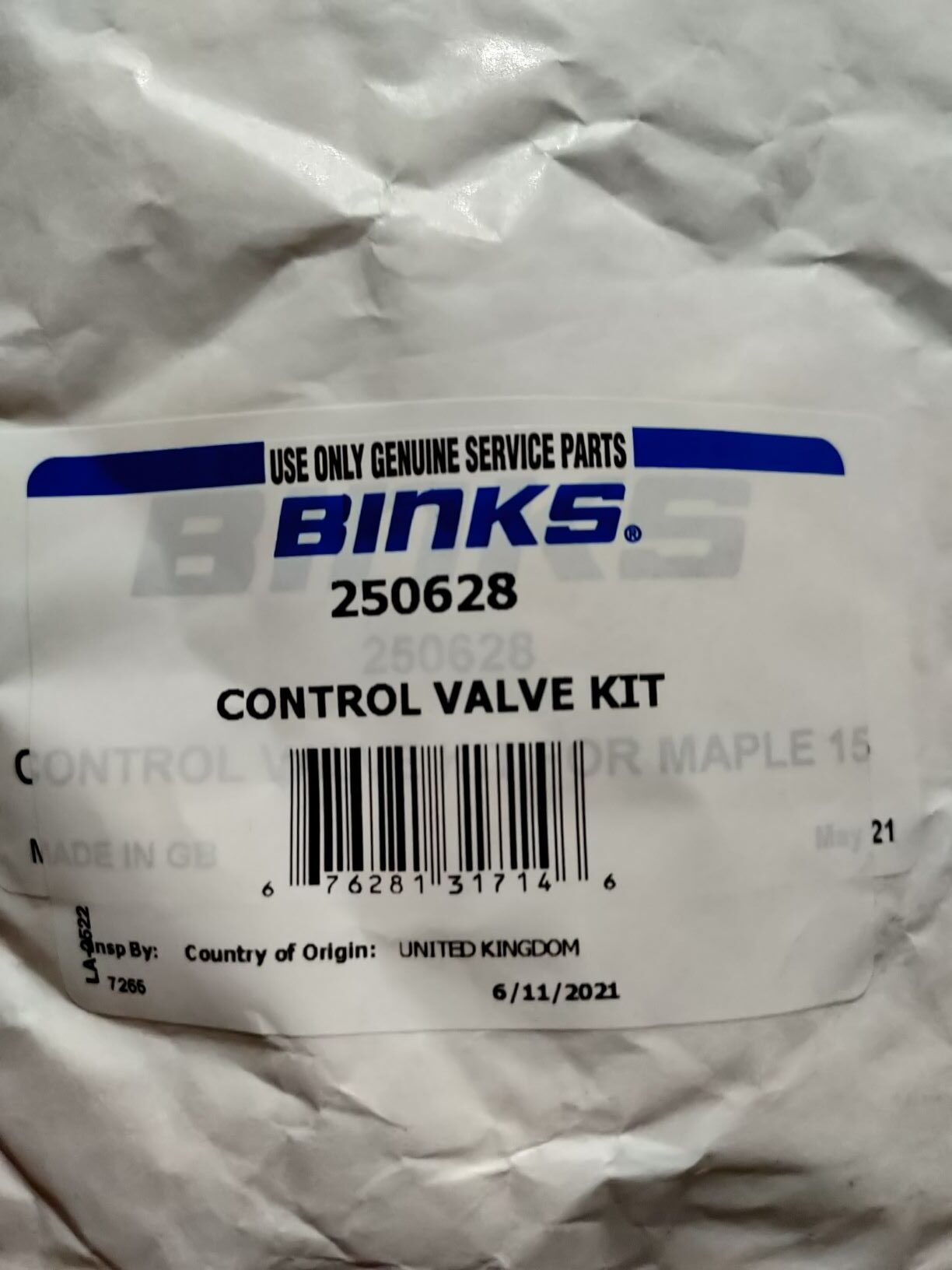 Binks 250628 Control Valve Kit Lone Star Supply